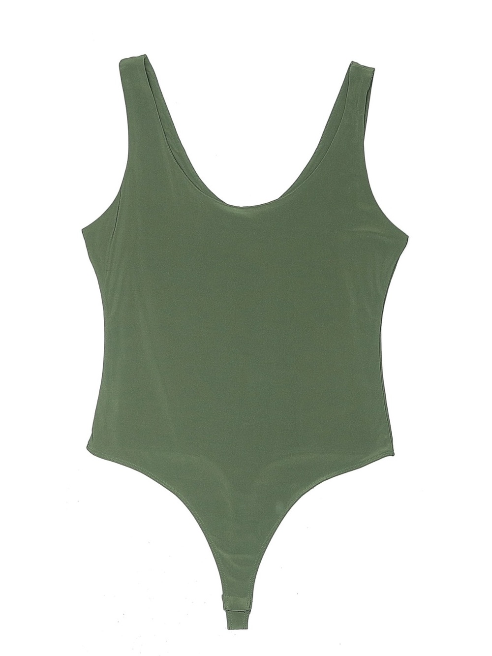 Leith Olive Green Scoop Neck Bodysuit Sz M